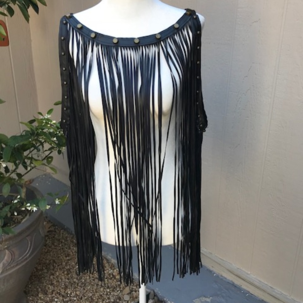 Counterculture Black Leather Faux Leather Vest